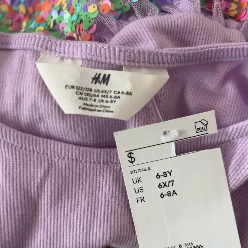 H&M Girl’s Purple Long Sleeve Sequined Dress - Picture 4 of 5